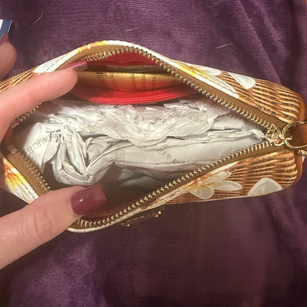 Dooney & Bourke Brown Floral Wristlet - Picture 2 of 3
